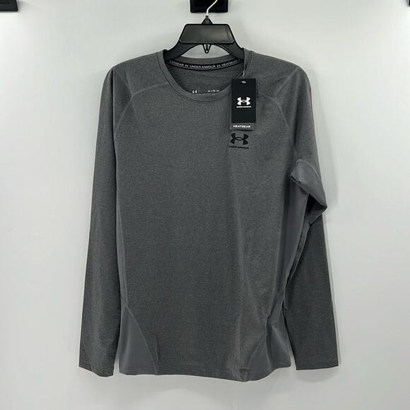 Under Armour Men's Heatgear Long Sleeve Compression Shirt - Gray - XL - NWT - Picture 1 of 8